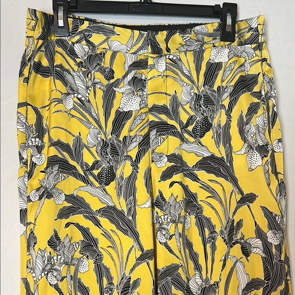 RACHEL Rachel Roy Floral Wide-Leg Pants High Rise Elastic Waist Size 12 - Picture 4 of 9